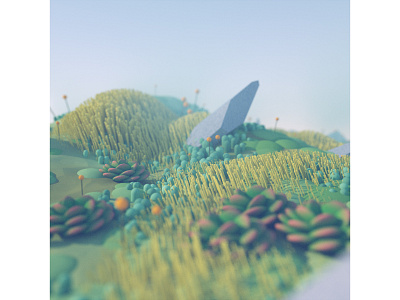 Procedurally Generated Landscape 3d c4d cinema 4d diligence environment illustration illustration art landscape nature octane plants render stuart wade succulents