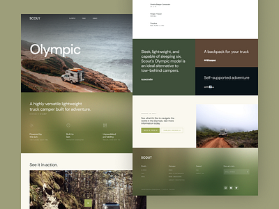 Scout Camper Homepage branding camper clean design digital ecommerce flat green minimal minimalist nature simple truck ui web website