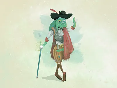 Stratford Edevane character dnd dungeonsdragons fancy illustration octopus