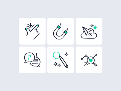 Icons analysis custom design easy engage flat icon illustration message minimal notification report support ui ux vector website