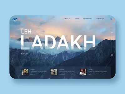 Travel Agency Concept Webpage adobe adobe xd adobexd clean concept design digital digitaldesign graphic design homepage interface ladakh minimal travelagency uiux uiuxdesigner userinterface web webdesign xd ui kit