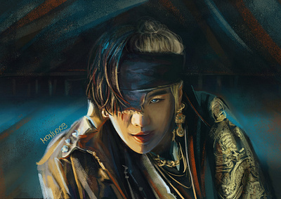 DAECHWITA Agust D 2d illustration agust d art bangtan bts character design concept art daechwita dark design digital art digital painting fanart graphic illustration illustrator kpop portrait suga