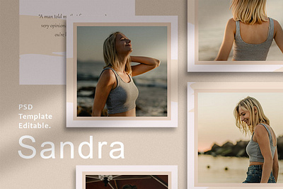 Sandra - Instagram Post Template design instagram instagram banner instagram post instagram stories instagram template marketing minimal modern posts professional social app social media social media banner social media design social media marketing social media pack social media templates social network stories