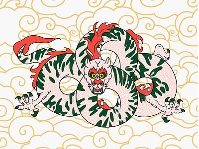 Dragon dragon ilustración ux vector