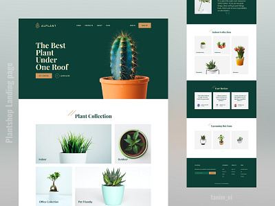 Plant Shop - Landing Page clean desktop green homepage indoor plant interface landing page design minimal modern nature nursery plant plant landing page plants shop tanim tree web web ui website