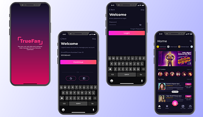 TrueFan mobile app design ui ux uxdesign