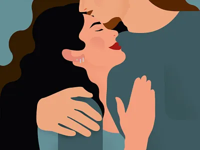 Anniversary Portrait anniversarygifts couple couple illustration graphic design illustration illustrator kiss love vector woman