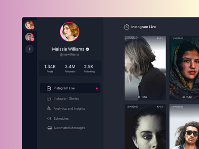 Instagram Influencer Tools application design instagram ui ux webdesign website