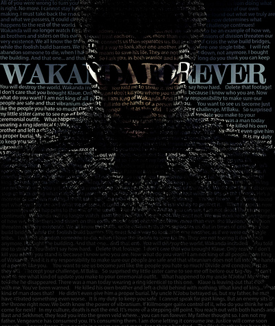 Black Panther Type Portrait blackpanther chadwickboseman design illustration movie photoshop type type design