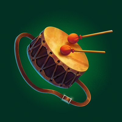 Medieval Drum 🥁 2d art digital illustration digital sketch game art game icon game prop