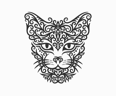 Cat tribal ornament illustration cat coreldraw dayak design illustration logo ornament tattoo vector vector art vintage
