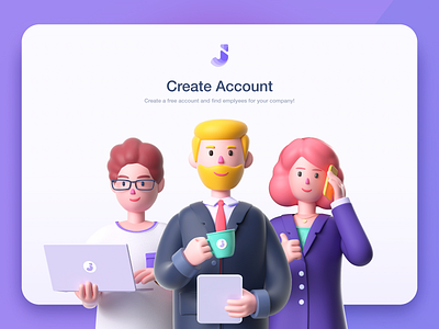 Jobriver - 3D character illustration 3d 3d art 3d illustration branding c4d character design design dribbble illustration interface octanerender ui