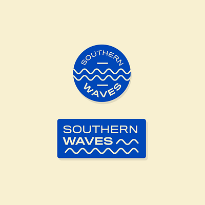 Southern Waves badge design illustration lockup logo podcast retro texture type typography vintage