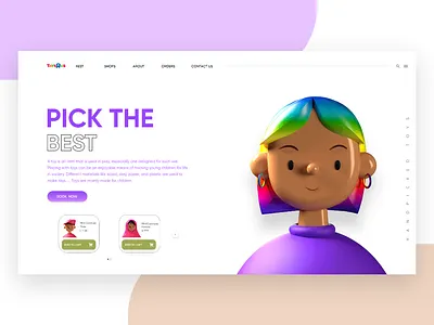 Toy store UI Design adobexd blue cleanui gradient toys uiux uiuxdesign websiteui whitespace