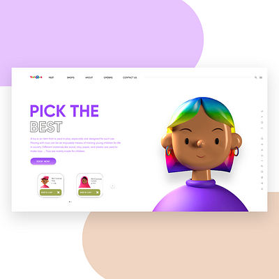 Toy store UI Design adobexd blue cleanui gradient toys uiux uiuxdesign websiteui whitespace