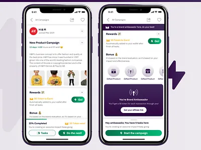 Smart Pay | Campaigns Management App app brand campaign cta mobile mobile ui progress reward ui ux