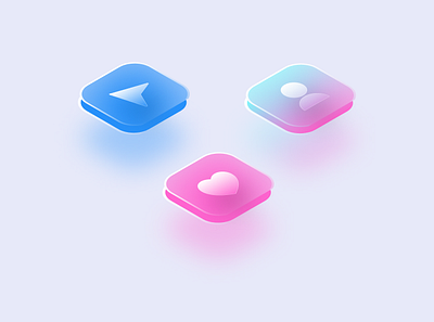 3D Buttons app illustration ui ux