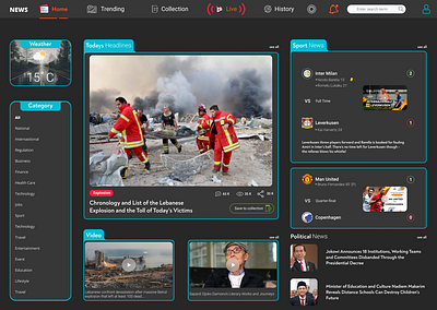 web news dark mode dark mode design flat minimal news ui web