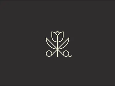 Hair Stylist Mark 2 flower flower logo haircut logo mark minimal scissors stylist