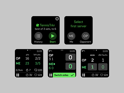 Tennis score tracking smartwatch app app fitbit fitbit versa smartwatch tennis ui design