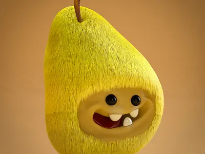 Monster Pear 3dart 3dartist 3dillustration 3dmodeling advertising design illustration