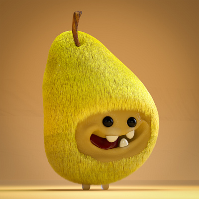 Monster Pear 3dart 3dartist 3dillustration 3dmodeling advertising design illustration