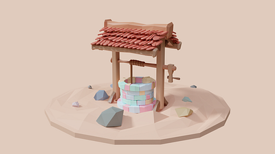 Well Low Poly 3d art blender blender 3d design learn 3d low poly portfolio well