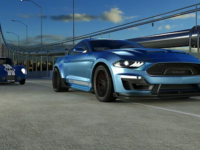 Ford Mustang Shelby Super Snake 3dart 3dartist 3dillustration 3dmodeling advertising design illustration