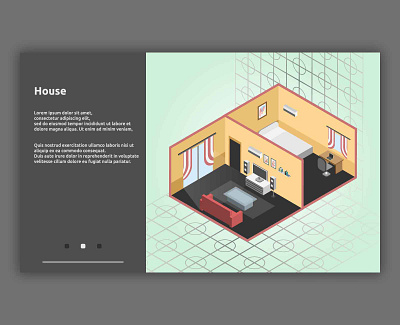 House isometric interior 3d bed building building design design graphic house illustration interior isometric vector