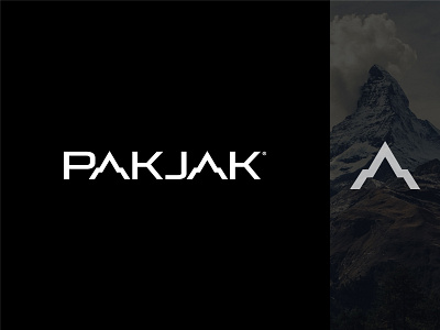 PAKJAK adobe adobe illustrator backpack brand and identity branding design hiking icon symbol mark lettermark logo logodesign logos logotype minimalist mountain typography vector word wordmark wordmark logo