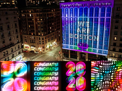 Emerson Commencement Projection light art multimedia projection projection art projection mapping projections typographic typographic art typographic design typography video video art video projection