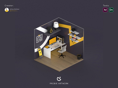 Mini Productive Room animation art design flat illustration illustrator minimal ui ux vector