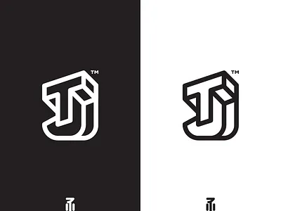 TJ branding character design flat icon logo minimalism typography vector