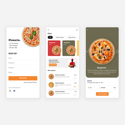 Pizza Delivery App adobe xd app design figma flat food foodui minimal design pizza pizza ui ui ui design web design