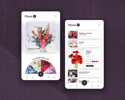 Floret mobile design user interface