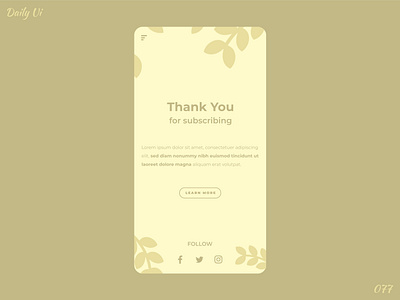 Thank You - Daily Ui - 077 app dailyui dailyui077 dailyuichallange design dribbble illustration ui vector