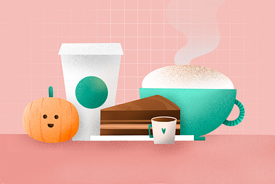 the Pumpkin Spice Latte time of the year! 🎃 autumn cake cappuccino character coffee design digital painting editorial espresso fanart food food illustration illustration procreate pumpkin pumpkin spice pumpkin spice latte starbucks takeaway