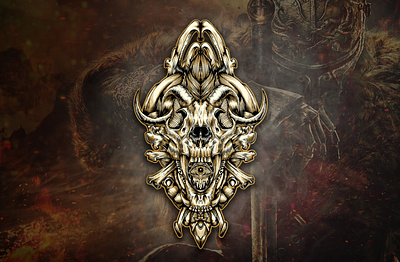 skull brand branding designs esports fire flame logo skull typography vector