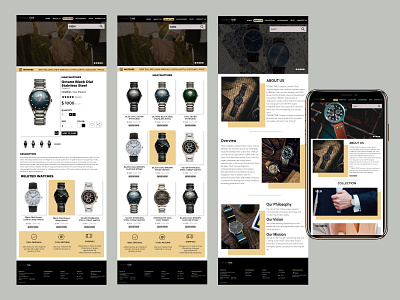 watch showroom landing page design landingpage logo vector watch watch webpage web design