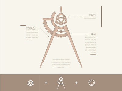 Drawing Compass beige classic design drawing dribbble flat graphicdesign hand drawn illustration logo logodesign logonew logos minimalist minimalist logo symbol trinity vector vintage design vintage logo