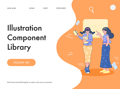 Illustration component library-Educational scene design illustration ui