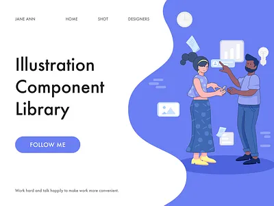 Illustration component library-Financial scenarios design illustration ui