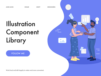 Illustration component library-Financial scenarios design illustration ui