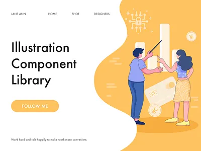 Illustration component library-Financial scenarios design illustration ui