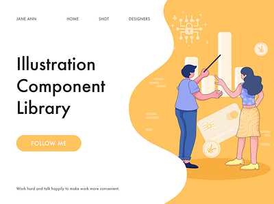 Illustration component library-Financial scenarios design illustration ui