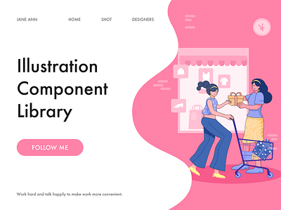 Illustration component library-Shopping scene design illustration ui