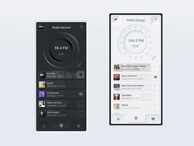 Radio Change App 2d app branding figma flat minimal mobile mobile app neomorphism product design radio ui ux vector web design