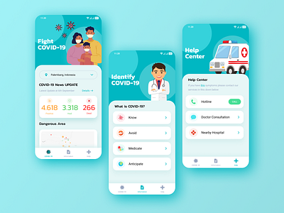 COVID 19 Application Design app art clean clean design clean ui covid19 creative design design app illustration indonesia indonesia designer interface minimalist ui uidesign uiux user experience user interface design userinterface