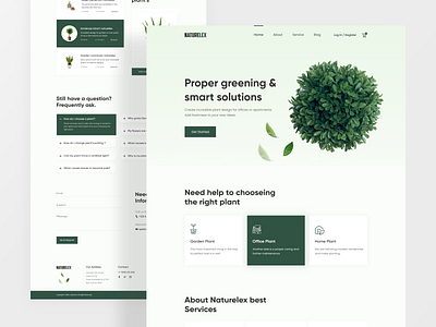 Plant Service Web Exploration clean clean ui color creative gradient green home page landing page minimal nature naturelex plant planting tree trendy ui ux web web design website