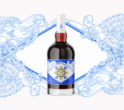 Port Wine Brand "Azulejo" Art Label & Illustration art art noveau brand branding illustration label label design label packaging packaging porto portugal vector vino wine